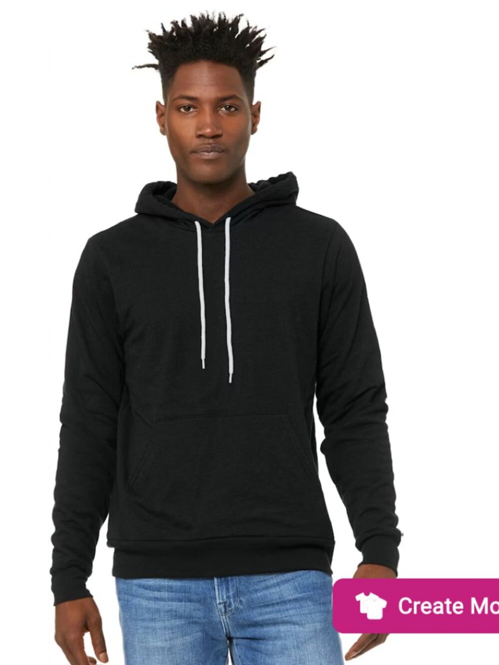 Bella + Canvas - Unisex Sponge Fleece Pullover Hoodie - Black - Med